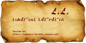 Lukácsi Lóránt névjegykártya