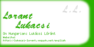 lorant lukacsi business card